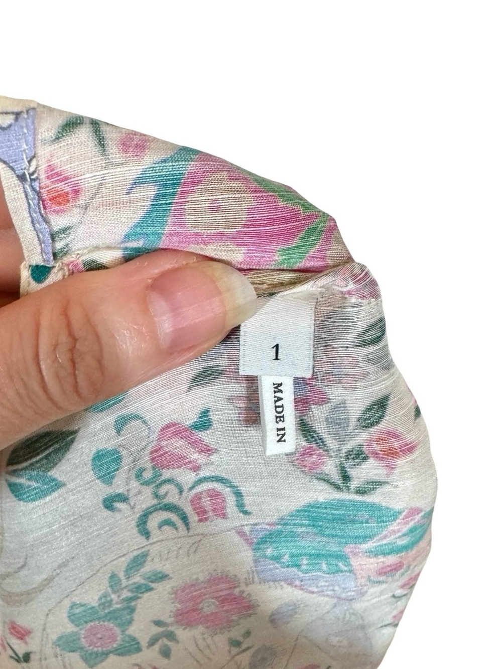 Sandro Iram Cropped Printed Linen and Silk Shantung Tie Top Sz:1/Small - Picture 13 of 16